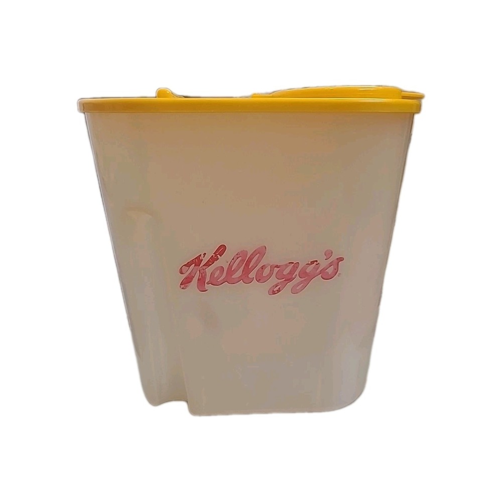 Vintage 1996‎ KELLOGG'S Plastic Cereal Food Container Yellow Lid